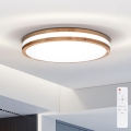 Brilagi - LED reguliuojamas lubų šviestuvas MOLINA LED/48W/230V 3000-6500K ąžuolo sp., skersmuo 38 cm + nuotolinio valdymo pultas