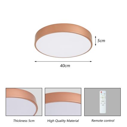 BRILAGI - dimeriuojamas LED lubų šviestuvas POOL LED/48W/230V 3000-6000K Ø 40 cm bronzinis + nuotolinis valdymas