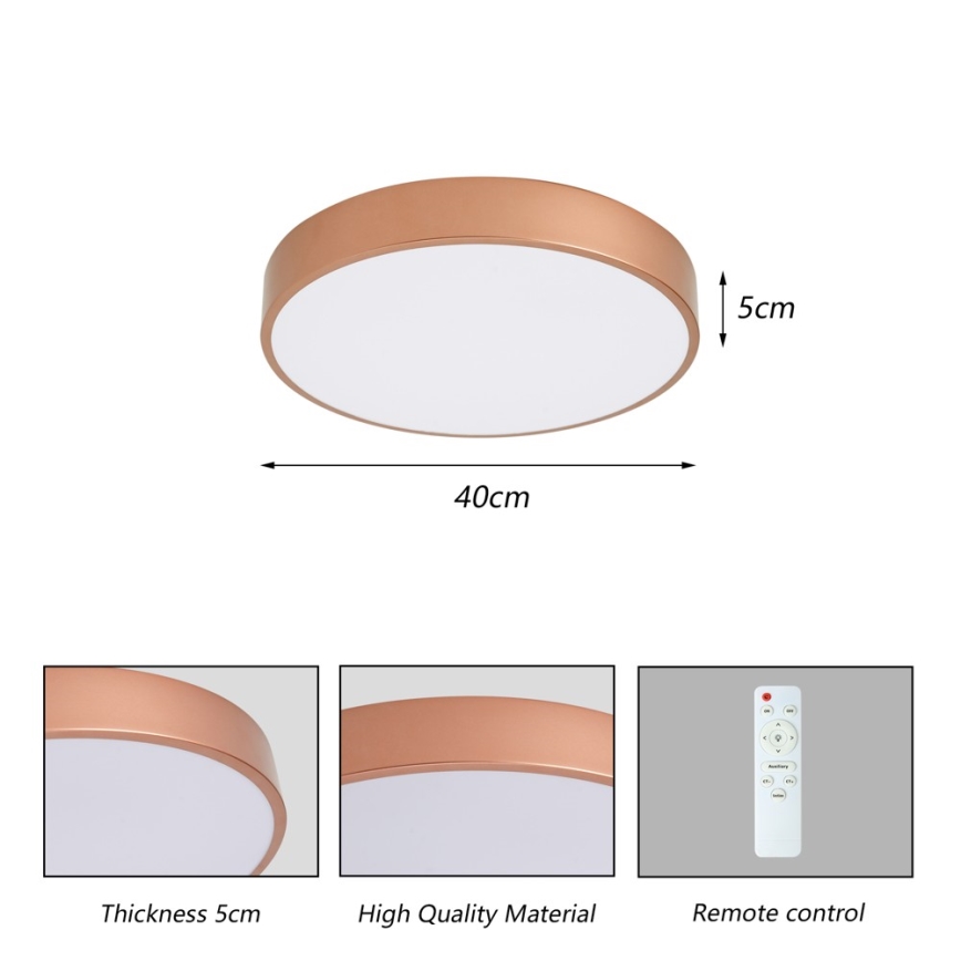 BRILAGI - dimeriuojamas LED lubų šviestuvas POOL LED/48W/230V 3000-6000K Ø 40 cm bronzinis + nuotolinis valdymas