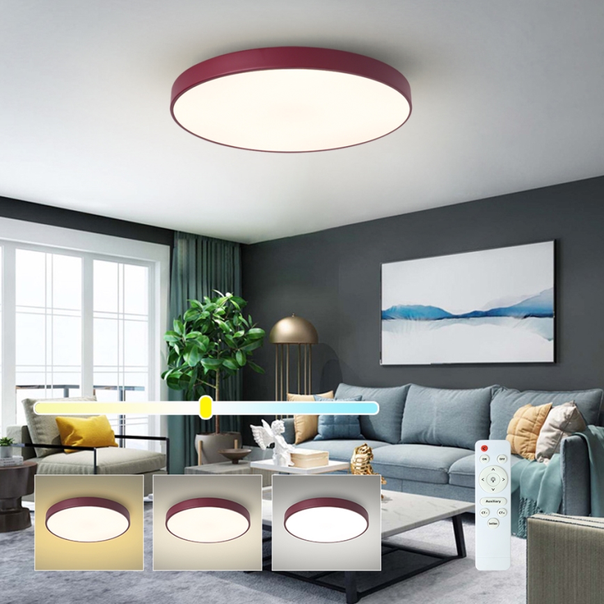 Brilagi - LED reguliuojamas lubų šviestuvas POOL LED/60W/230V 3000-6000K skersmuo 60 cm bordo + su nuotoliniu pultu