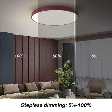 Brilagi - LED reguliuojamas lubų šviestuvas POOL LED/60W/230V 3000-6000K skersmuo 60 cm bordo + su nuotoliniu pultu
