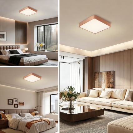BRILAGI - LED dimeriuojamas lubinis šviestuvas POOL SQUARE LED/48W/230V 3000-6000K 50x50 cm bronzinė + su nuotoliniu pulteliu