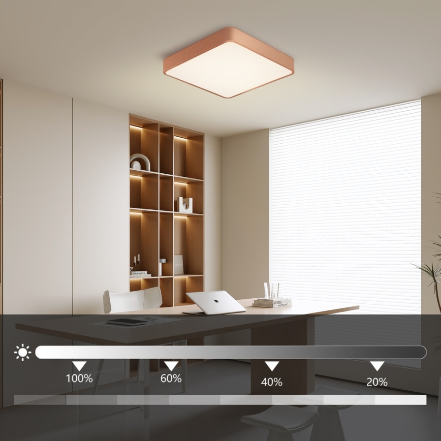 BRILAGI - LED dimeriuojamas lubinis šviestuvas POOL SQUARE LED/48W/230V 3000-6000K 50x50 cm bronzinė + su nuotoliniu pulteliu