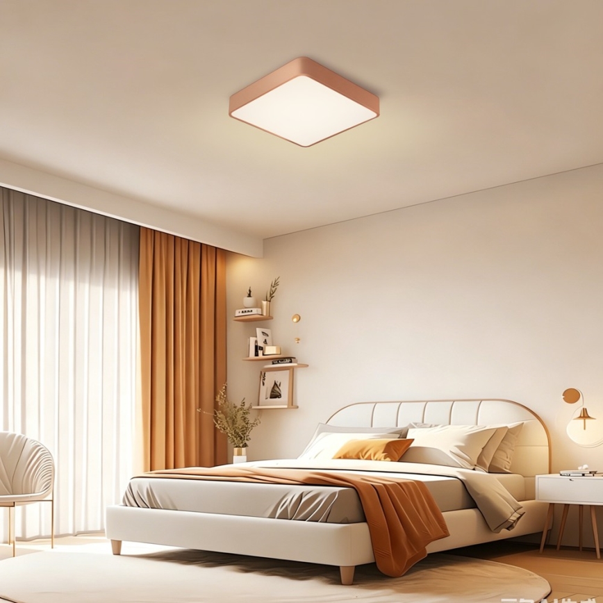 BRILAGI - LED dimeriuojamas lubinis šviestuvas POOL SQUARE LED/48W/230V 3000-6000K 50x50 cm bronzinė + su nuotoliniu pulteliu