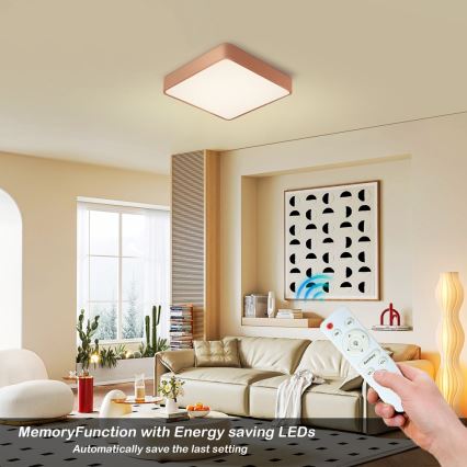 BRILAGI - LED dimeriuojamas lubinis šviestuvas POOL SQUARE LED/48W/230V 3000-6000K 50x50 cm bronzinė + su nuotoliniu pulteliu