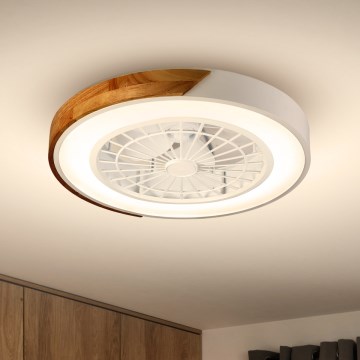 Brilagi - LED reguliuojamas lubų šviestuvas su ventiliatoriumi LED/30W/230V 3000-6500K balta/ąžuolas + nuotolinio valdymo pultas