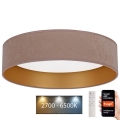 Brilagi - LED reguliuojamas lubų šviestuvas VELVET SMART LED/36W/230V skersmuo 55 cm 2700-6500K Wi-Fi Tuya smėlio/auksinė + nuotolinio valdymo pultas