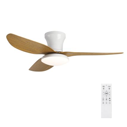 Brilagi - LED reguliuojamas lubų ventiliatorius LED/30W/230V 3000-6500K baltas/rudas + nuotolinio valdymo pultas
