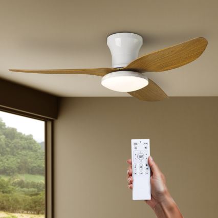 Brilagi - LED reguliuojamas lubų ventiliatorius LED/30W/230V 3000-6500K baltas/rudas + nuotolinio valdymo pultas