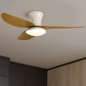 Brilagi - LED reguliuojamas lubų ventiliatorius LED/30W/230V 3000-6500K baltas/rudas + nuotolinio valdymo pultas