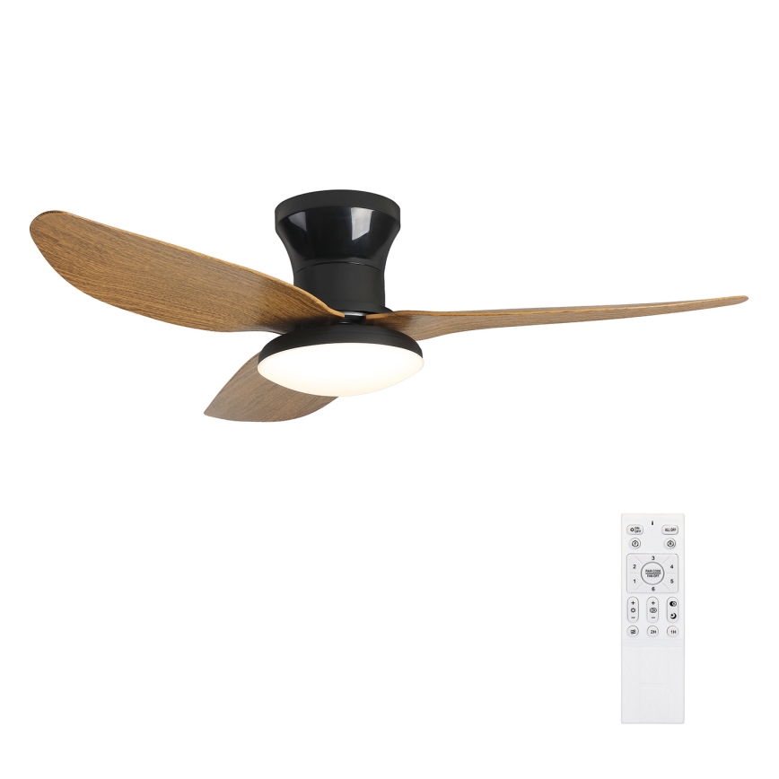 Brilagi - LED reguliuojamas lubų ventiliatorius LED/30W/230V 3000-6500K juoda/ruda + nuotolinio valdymo pultas