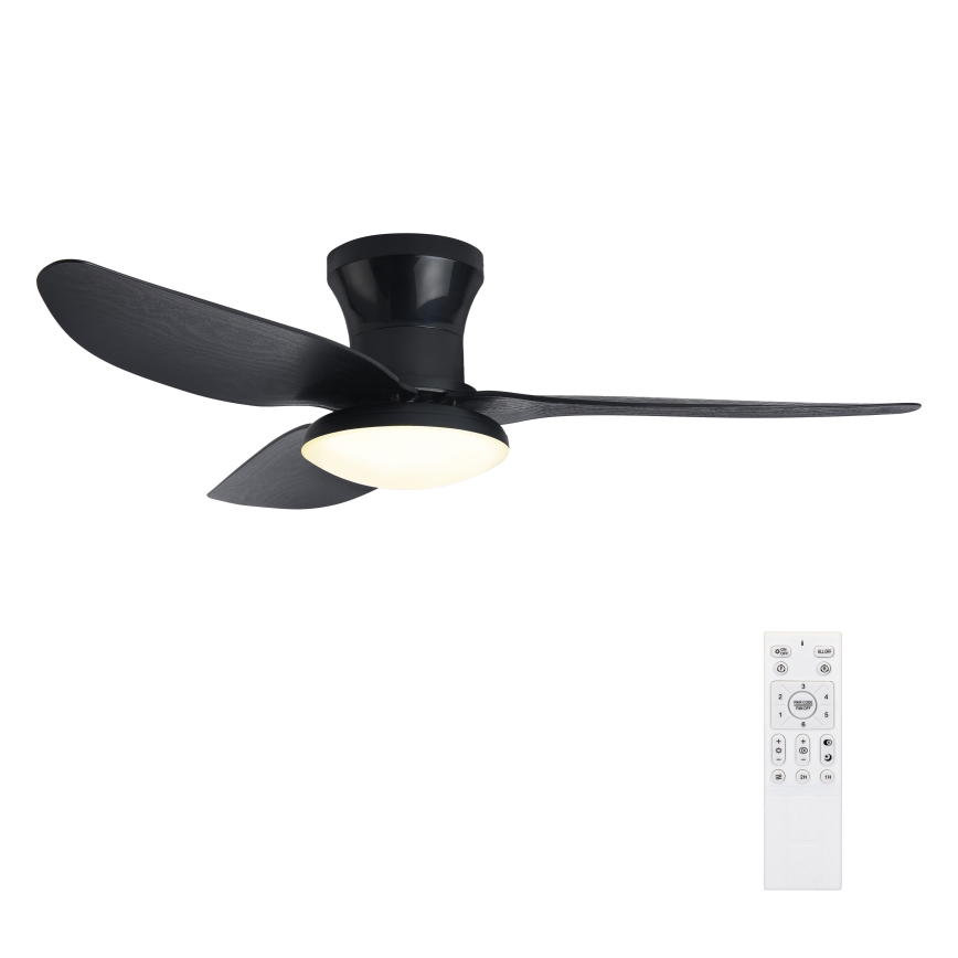Brilagi - LED reguliuojamas lubų ventiliatorius LED/30W/230V 3000-6500K juodas + nuotolinio valdymo pultas