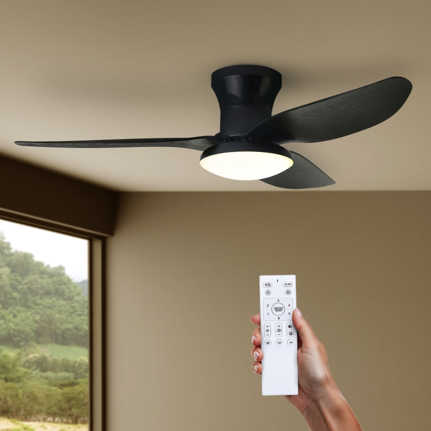 Brilagi - LED reguliuojamas lubų ventiliatorius LED/30W/230V 3000-6500K juodas + nuotolinio valdymo pultas
