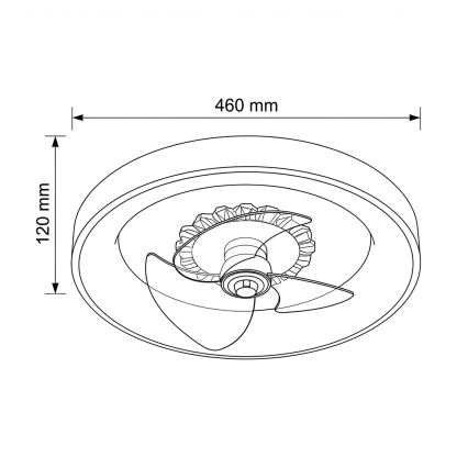 Brilagi - LED dimeriuojamas lubinis ventiliatorius LED/34W/230V 3000-6500K skersmuo 46 cm rudos spalvos + nuotolinis valdymas