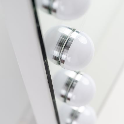 BRILAGI - LED reguliuojamas makiažo veidrodis HOLLYWOOD LED/15W/230V CCT + 2x USB 55x77 cm balta