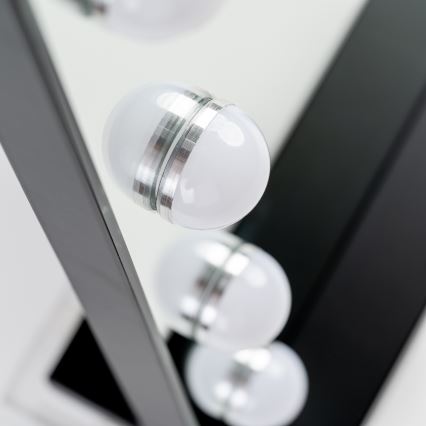 BRILAGI - LED reguliuojamas makiažo veidrodis HOLLYWOOD LED/15W/230V CCT + 2x USB 55x77 cm juoda
