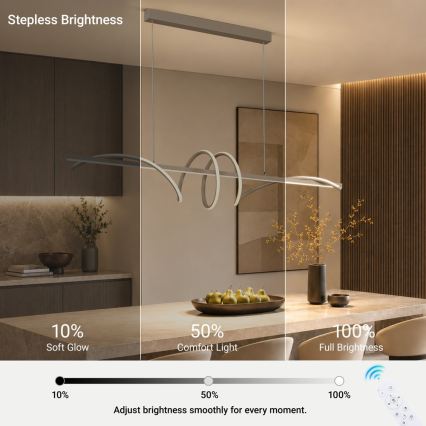 BRILAGI - LED pritemdomas liustras ant laido SIGNATURE LED/50W/230V 3000-6000K 120 cm smėlio spalvos + nuotolinis valdymas
