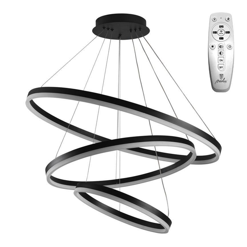 Brilagi - LED Reguliuojamas pakabinamas sietynas CIRCLE LED/125W/230V 3000-6500K juoda + nuotolinio valdymo pultas