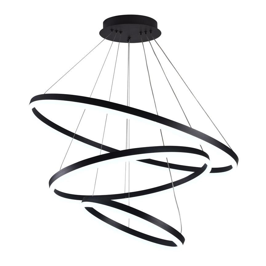 Brilagi - LED Reguliuojamas pakabinamas sietynas CIRCLE LED/125W/230V 3000-6500K juoda + nuotolinio valdymo pultas