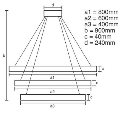 Brilagi - LED Reguliuojamas pakabinamas sietynas CIRCLE LED/125W/230V 3000-6500K juoda + nuotolinio valdymo pultas