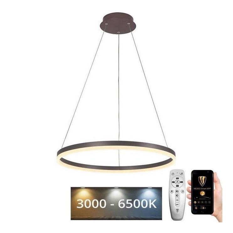 Brilagi - LED Reguliuojamas pakabinamas sietynas CIRCLE LED/42W/230V 3000-6500K ruda + nuotolinio valdymo pultas