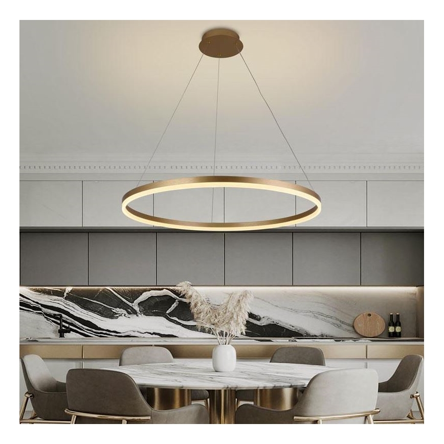 Brilagi - LED Reguliuojamas pakabinamas sietynas CIRCLE LED/55W/230V 3000-6500K auksas + nuotolinio valdymo pultas