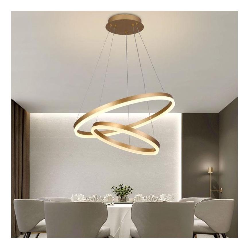 Brilagi - LED Reguliuojamas pakabinamas sietynas CIRCLE LED/70W/230V 3000-6500K auksas + nuotolinio valdymo pultas