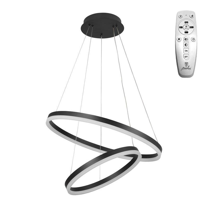 Brilagi - LED Reguliuojamas pakabinamas sietynas CIRCLE LED/70W/230V 3000-6500K juoda + nuotolinio valdymo pultas