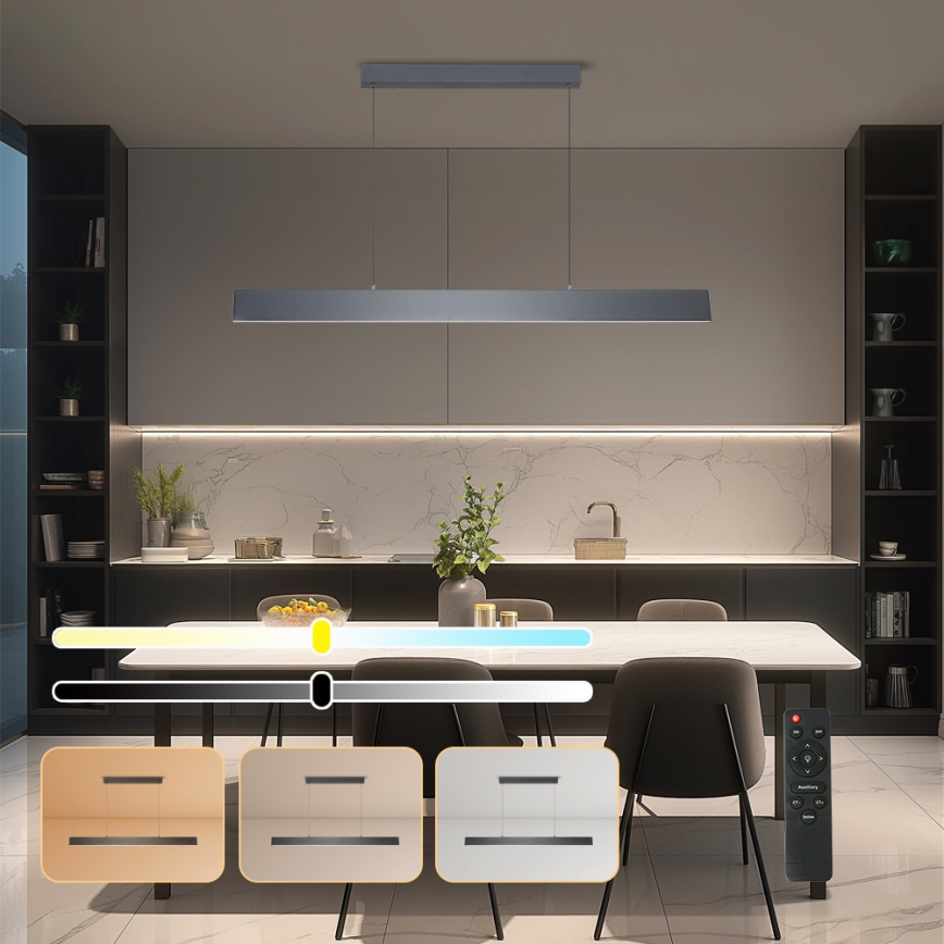 Brilagi - LED Reguliuojamas pakabinamas sietynas SLIMLINE LED/40W/230V 3000-6000K antracitas + nuotolinio valdymo pultas
