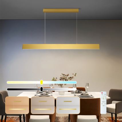 Brilagi - LED Reguliuojamas pakabinamas sietynas SLIMLINE LED/40W/230V 3000-6000K auksas + nuotolinio valdymo pultas