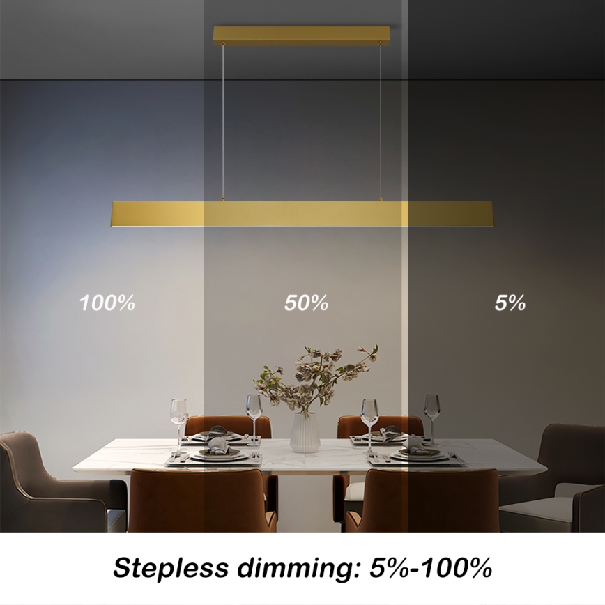 Brilagi - LED Reguliuojamas pakabinamas sietynas SLIMLINE LED/40W/230V 3000-6000K auksas + nuotolinio valdymo pultas
