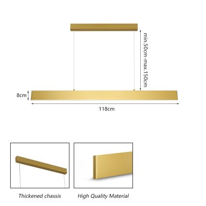 Brilagi - LED Reguliuojamas pakabinamas sietynas SLIMLINE LED/40W/230V 3000-6000K auksas + nuotolinio valdymo pultas