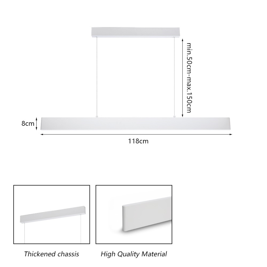 Brilagi - LED Reguliuojamas pakabinamas sietynas SLIMLINE LED/40W/230V 3000-6000K balta + nuotolinio valdymo pultas