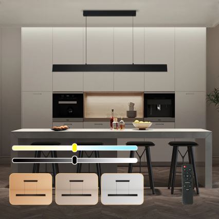 Brilagi - LED Reguliuojamas pakabinamas sietynas SLIMLINE LED/40W/230V 3000-6000K juoda + nuotolinio valdymo pultas