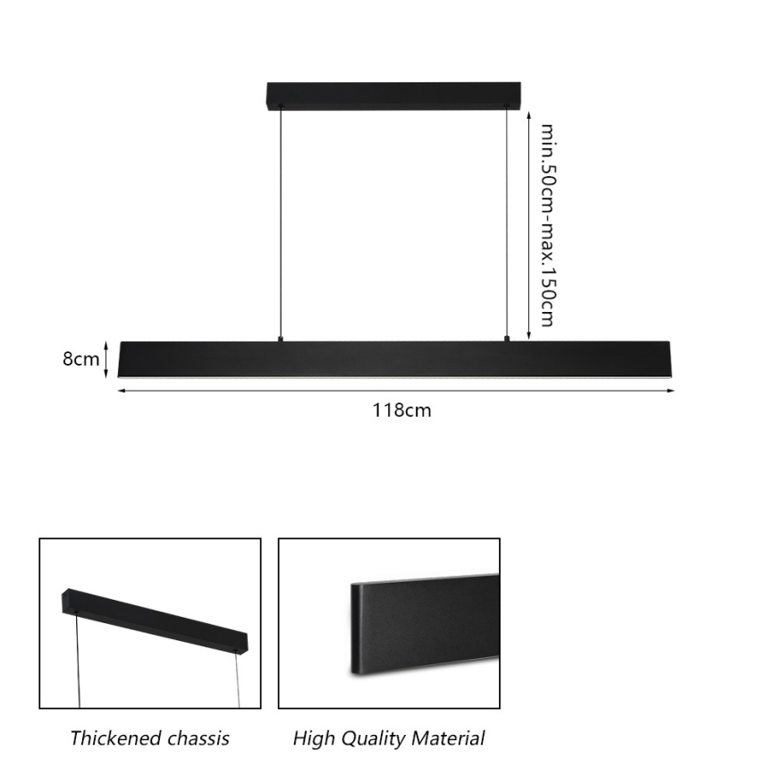 Brilagi - LED Reguliuojamas pakabinamas sietynas SLIMLINE LED/40W/230V 3000-6000K juoda + nuotolinio valdymo pultas