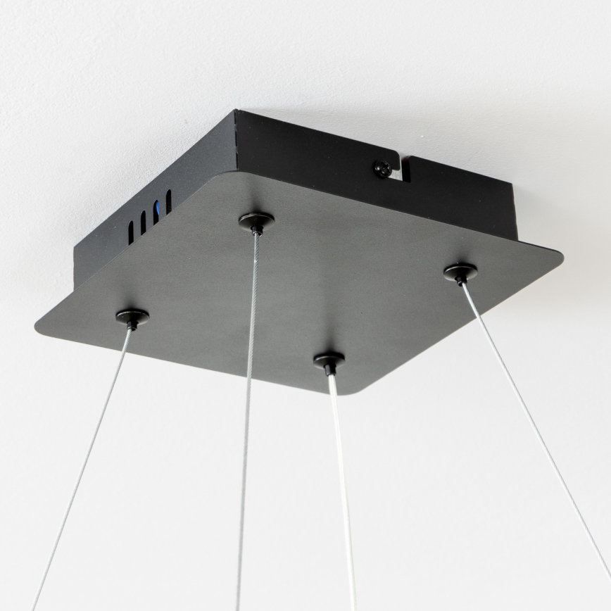 Brilagi - Reguliuojama pakabinama LED liustra ant laido FALCON II LED/80W/230V 3000-6500K 40x40 cm juoda + nuotolinio valdymo pultas