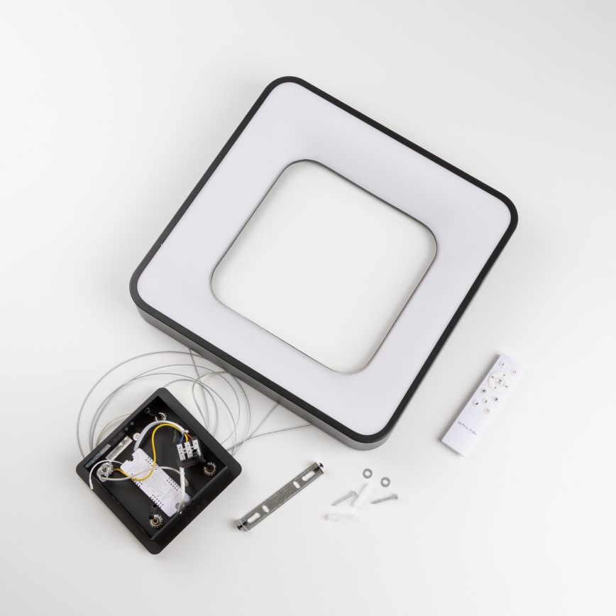 Brilagi - Reguliuojama pakabinama LED liustra ant laido FALCON II LED/80W/230V 3000-6500K 40x40 cm juoda + nuotolinio valdymo pultas