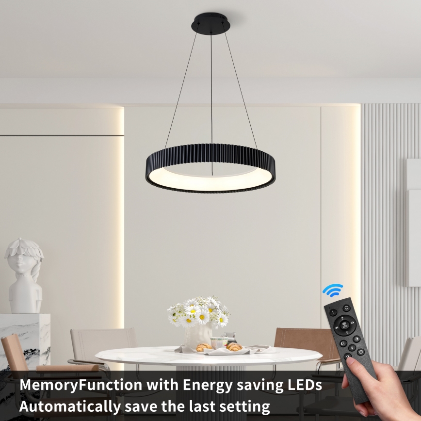 Brilagi - Dimeriuojama LED pakabinama liustra ant laido FALCON MODERN LED/54W/230V 3000-6500K skersmuo 60 cm juoda + nuotolinis valdymas