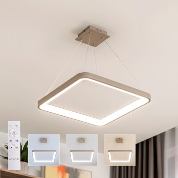 BRILAGI - LED reguliuojamas pakabinamas šviestuvas ant laido FALCON SLIM LED/50W/230V 3000-6500K 50x50 cm smėlio spalvos + nuotolinis valdymas