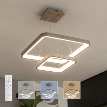 BRILAGI - LED reguliuojamas pakabinamas šviestuvas ant laido FALCON SLIM LED/78W/230V 3000-6500K 50x50 cm smėlinė + su nuotoliniu valdymu