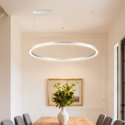 Brilagi - LED reguliuojamas pakabinamas šviestuvas ant laido PORTOFINO LED/60W/230V 3000-6000K skersmuo 80 cm sidabro spalvos + nuotolinis pultas