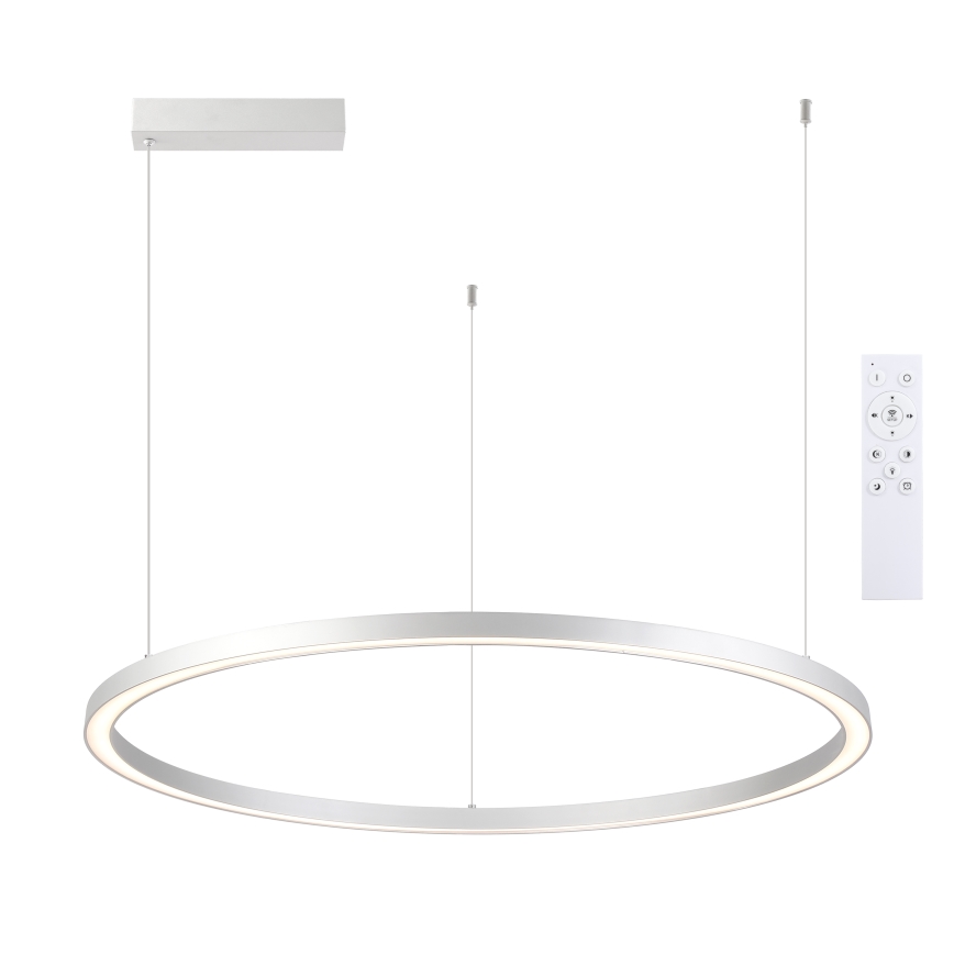 Brilagi - LED reguliuojamas pakabinamas šviestuvas ant laido PORTOFINO LED/60W/230V 3000-6000K skersmuo 80 cm sidabro spalvos + nuotolinis pultas
