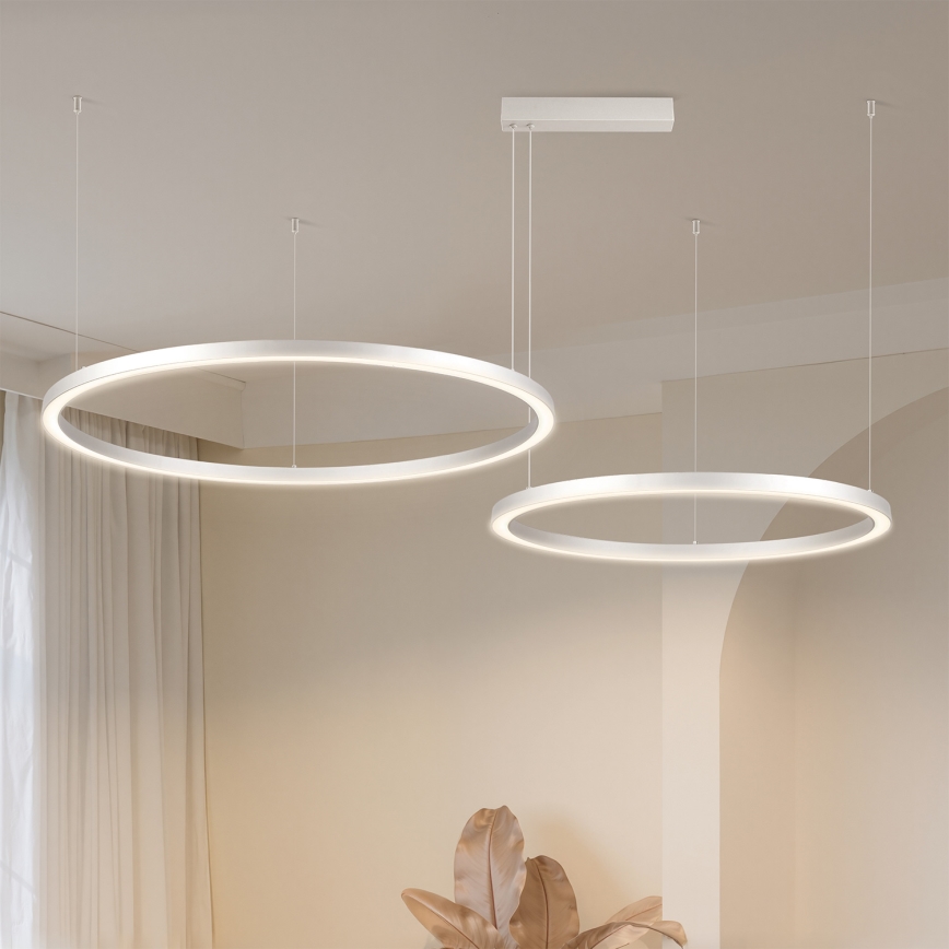 Brilagi - reguliuojamas LED pakabinamas šviestuvas ant laido PORTOFINO LED/98W/230V 3000-6000K sidabrinis + nuotolinis valdymas