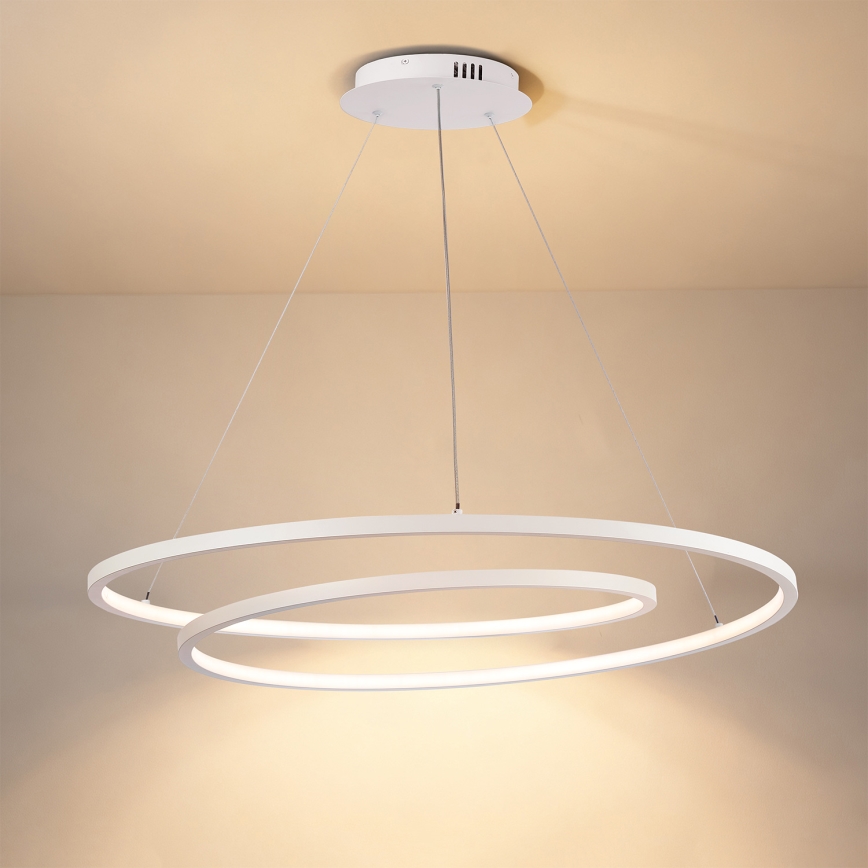 Brilagi - LED reguliuojama liustra ant laido TWISTER LED/105W/230V 3000-6000K skersmuo 100 cm balta + su nuotoliniu valdymu