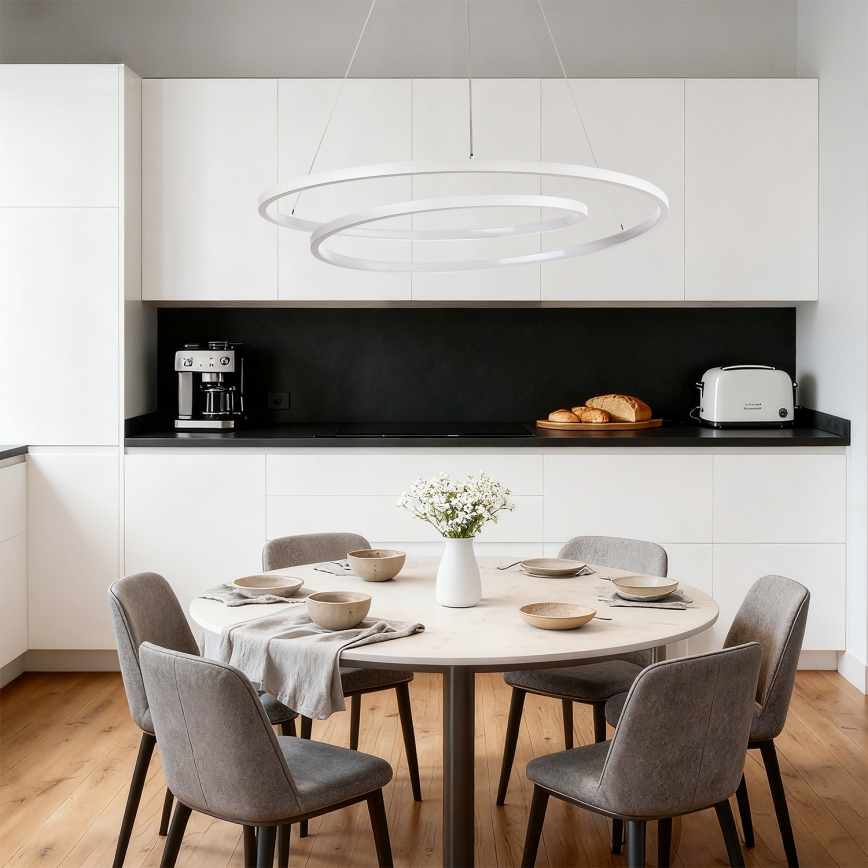 Brilagi - LED reguliuojama liustra ant laido TWISTER LED/105W/230V 3000-6000K skersmuo 100 cm balta + su nuotoliniu valdymu