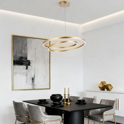 Brilagi - LED reguliuojamas pakabinamas šviestuvas ant laido TWISTER LED/75W/230V 3000-6000K skersm. 70 cm auksinis + nuotolinis valdymas