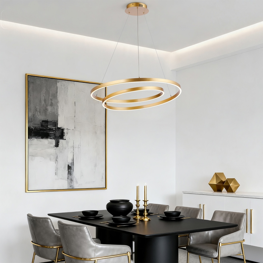 Brilagi - LED reguliuojamas pakabinamas šviestuvas ant laido TWISTER LED/75W/230V 3000-6000K skersm. 70 cm auksinis + nuotolinis valdymas