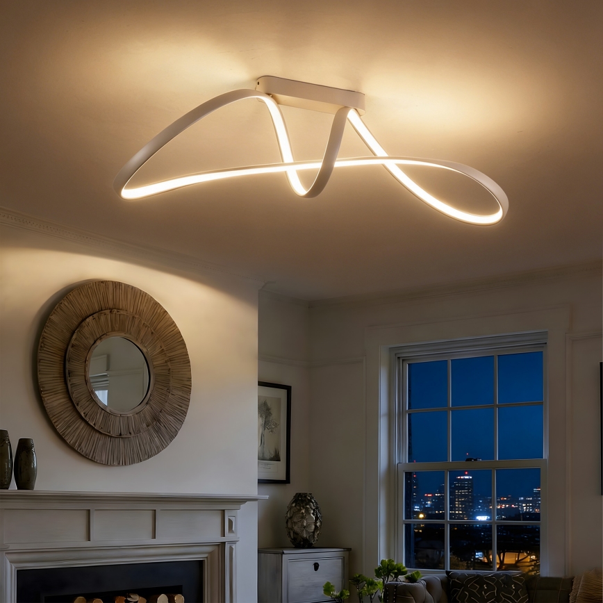 Brilagi - LED reguliuojamo ryškumo prigludęs lubų šviestuvas TWISTER LED/60W/230V 3000-6000K smėlio spalvos + nuotolinis valdymas