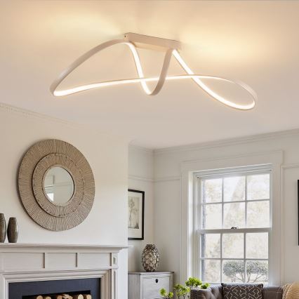 Brilagi - LED reguliuojamo ryškumo prigludęs lubų šviestuvas TWISTER LED/60W/230V 3000-6000K smėlio spalvos + nuotolinis valdymas