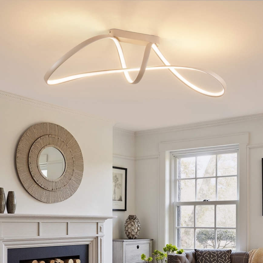 Brilagi - LED reguliuojamo ryškumo prigludęs lubų šviestuvas TWISTER LED/60W/230V 3000-6000K smėlio spalvos + nuotolinis valdymas